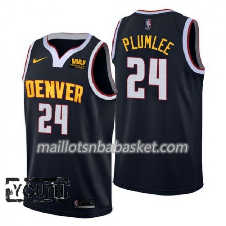 Maillot Enfant Denver Nuggets Mason Plumlee 24 2018-2019 Nike Navy Swingman